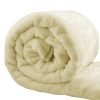 Cream - Fleece Faux Fur Roll Mink Throw Bed Blanket