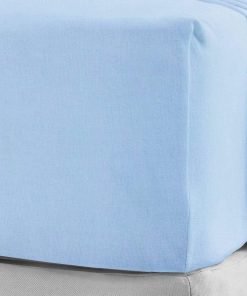 BLUE 100% Brushed Cotton Thermal Extra Deep Fitted Sheet