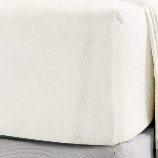 CREAM 100% Brushed Cotton Thermal Extra Deep Fitted Sheet