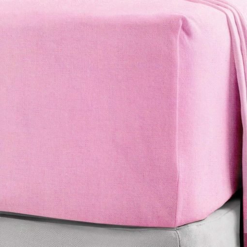 PINK 100% Brushed Cotton Thermal Extra Deep Fitted Sheet