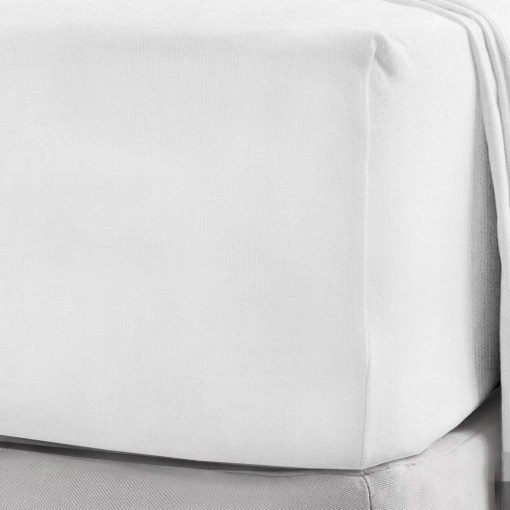WHITE 100% Brushed Cotton Thermal Extra Deep Fitted Sheet